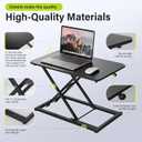 6 Fixed Height Levels Standing Desk Converter, Sit-to-Stand Desk, 23.6" x 13.4" Surface, Supports 33 lbs, Max Height 15.2"  Great for Monitors and Laptops (Black)
