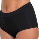 The Period Company Boyshort Period Underwear for Women Medium Flow - Leak Resistant, Reusable Menstrual Panties Women, Black, L