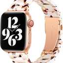 Bestig Resin Band Compatible with Apple Watch Bands for Women , Lightweight Waterproof Strap for iWatch Series 11 10 9 8 7 6 5 4 3 2 1 SE Ultra Men(Nougat White), Size: 38mm/40mm/41mm/42mm(Series 11 10)