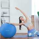 Fitvids Anti-Burst and Slip Resistant Exercise Ball Yoga Ball Fitness Ball Birthing Ball with Quick Pump, 2,000-Pound Capacity, Blue, 22-inch, M