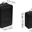 Travel Shoe Bags, Foldable Waterproof Shoe Pouches Organizer-Double Layer (2+2 Black Shoe Bags)
