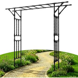 Garden Arch Trellis - 78.7" L*85.4" H Flat Top Garden Arch, Sturdy and Rustproof Garden Arch Trellis for Climbing Plants Outdoor, Arbor Trellis for Backyard, Patio, Lawn, Wedding(20MM Pipe)