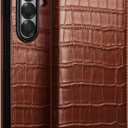 Genuine Leather Case for Samsung Galaxy Z Fold 7 5G Premium Cowhide Slim Sleeve Business Luxury Wallet Flip Cover for Samsung Z Fold 7 CaseBrown