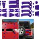 21PCS Full Set Exterior Trim Kit Fit for 2007-2017 Jeep Wrangler JK JKU 2/4 Door, Exterior Door Handle Door Hinge Tailgate Window Engine Hood Rubber Hinge Cover (Purple)