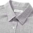 Men's Short Sleeve Button Down Shirt Cuban Collar Anti-Wrinkle Shirt Casual Summer Beach Shirt (L)