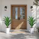 YEPDIN 2 Pack Artificial Dracaena Tree with White Tall Planter 4FT-Tall Potted Faux Plants Indoor -Fake Floor Plant for Home Office Living Room Outdoor