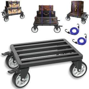 Heavy-Duty Stainless Steel Furniture Dolly,18'' x 14'' Furniture Mover with 1200LB Capacity, 5'' Swivel Casters & Tie-Down Straps for Secure Transport Heavy-Duty Stainless Steel Furniture Dolly,18'' x 14'' Furniture Mover with 1200LB Capacity, 5'' Swivel Casters & Tie-Down Straps for Secure Transport