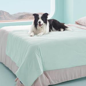 Bedsure Premium Cooling Blanket for Extra Large Dog - Q-MAX>0.5, Breathable Summer Washable Cold Pet Mat, Soft Durable Self Cooling Dog Mat for Hot Weather, Turquoise Green, 50x60