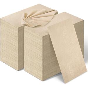 WILLBOND 300 Packs Disposable Paper Napkins Bulk Bamboo Paper Towels Disposable Hand Towels for Bathroom Eco Unbleached Brown Dinner Napkins