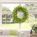 Wreath for Front Door 20 Inch Artificial Summer Wreath Year-Round Indoor/Outdoor Green Decor for Home, to Your Front Door, Wall, or Farmhouse - Spring, Summer, Fall, All Seasons