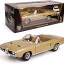 1970 Dodge Coronet R/T 1/18 Scale Die-Cast Metal Model Car with Opening Doors & Display Case - Premium Classic Vintage Collectible Car Gift for Men and Adults (Gold)