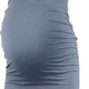 Rnxrbb S-2XL Women Summer Sleeveless Maternity Dress Pregnancy Tank Scoop Neck Mama Clothes Casual Bodycon Clothing (Large)