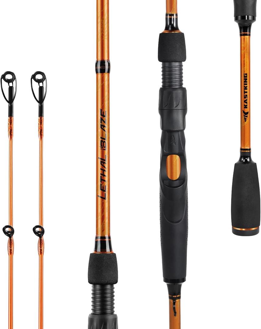 KastKing Lethal Blaze Twin‑Tip Spinning & Casting Fishing Rods Spin- 7'4''- M (2pcs + Extra Tip)