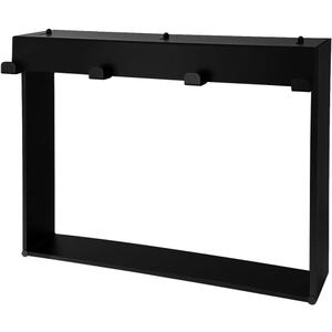 Matte Black Hanging Glass Shower Shelf with Hooks, 20"x16" Rustproof 304 Stainless Steel Bathroom Caddy, No-Drill Modern Organizer for Shower Panels