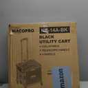 Folding Utility Cart Portable Rolling Crate Handcart Shopping Trolley Collapsible Tool Box, with Lid, Basket on 4 Rotate Wheels, for Grocery, Office, Luggage, Teacher (Black)