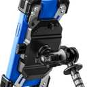 Motorcycle Fork Stem Phone Mount, 1s Auto Lock & Release, Anti-Theft Motorcycle Phone Holder with Aluminum Alloy 1" Ball Short Arm, for 12-25.4mm Diameter Fork Stems, for 5.4"-7" Cellphones