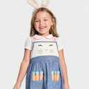 Gymboree,Girls,and Toddler Embroidered Sleeveless Skirtall Jumpers (Blue)