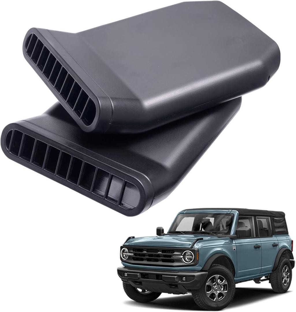 TOPINSTALL 2025 Rear Seat Vent Extender Compatible with 2021-2025 Ford Bronco 4 Doors, Warmer Winter Plug-in Air Vent Deflectors for Rear Seat Passenger 2PCS (Fit for OEM & Regular Floor Mats)