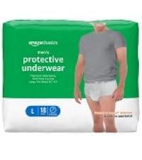 Amazon Basics Maximum Absorbency Incontinence Underwear for Men with Leak Protection and Odor Control, Large, 36 Count (2 Packs of 18)