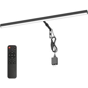 24" Plug in Picture Light for Paintings with Remote Control, 9W LED Art Display Lighting for Gallery, Dartboard, Artwork, Black Wall Mounted Picture Frame Light
