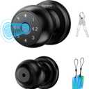 Upgrade Wateproof Smart Door Knob, Door Knob with Lock,Fingerprint Door Locks, Keyless Thumbprint Entry Door Locks for Bedrooms, Front Door, Hotel, Apartment