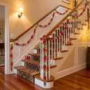 Suncalla 6 Pcs 72" Red Felt Garland Leaves Decorations for Home, Tree Felt Garland, New Year 540 Red Green Leaves Banner, Fall Rattan for New Year Themed Party, Mantel Wall Home Decoration