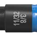 Malco 7-in-1 C-RHEX Flip Bit Socket Set with 3 Cleanable, Reversible, and Stackable, Color-Coded Sockets Featuring an Ultra-Powerful Magnet and a #2 Phillips Integrated Driver Head, Impact Rated