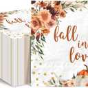80 Pcs Fall in Love Bridal Shower Paper Napkins Boho Floral Wedding Party Disposable Napkins Pumpkin Bride Shower Napkins for Autumn Party Supplies Table Decor