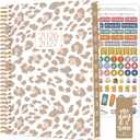 bloom daily planners 2026-2027 Planner - Academic Year (July 2026 - July 2027) Monthly & Weekly Soft Cover Planner for Women - 13 Month Calendar Agenda Book with Stickers - 5.5" x 8.25" - Tan Leopard