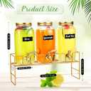 3 Pack 80 oz Glass Beverage Dispenser with Stand Clear Mason Jar Water Dispenser for Party, Fridge Includes Leakproof Stainless Steel Spigot, Black Lid and Label (Gold)