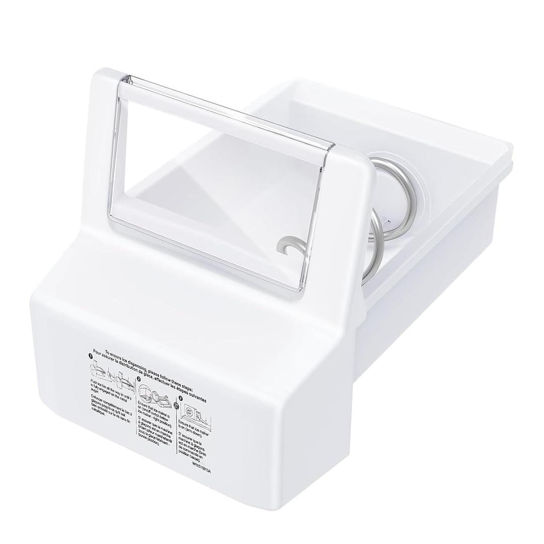 Upgraded WPW10558423 Refrigerator Ice Bucket Compatible with Whirlpool Ice Maker Replacement W10558423 Whirlpool Ice Bucket Ice Bin WRS325FDAM04, WRS315SDHM08, WRS325SDHZ, WRS315SDHZ Ice Maker Tray