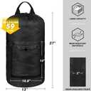 Laundry Bag with Shoulder Straps and Mesh Pocket Laundry Backpack Large Portable Laundry Hamper for College Travel, Laundromat, Apartment (Black)