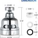 Faucet Sprayer Attachment, 360 Degree Rotating Faucet Aerator Accessories, 3 Mode Adjustable Kitchen Sink Tap Head Water Saving Extend Nozzle Chrome Plated,(Pack of 2)