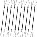 10 Pcs Pen Leash,Pen Lanyard with Silicone Ring,Elastic Lanyard for Stylus Pens,Retractable Spring Coil Strap,Anti-Lost Stylus Tether for Touchscreen Tablets,Office,Bank,School Use(Black)