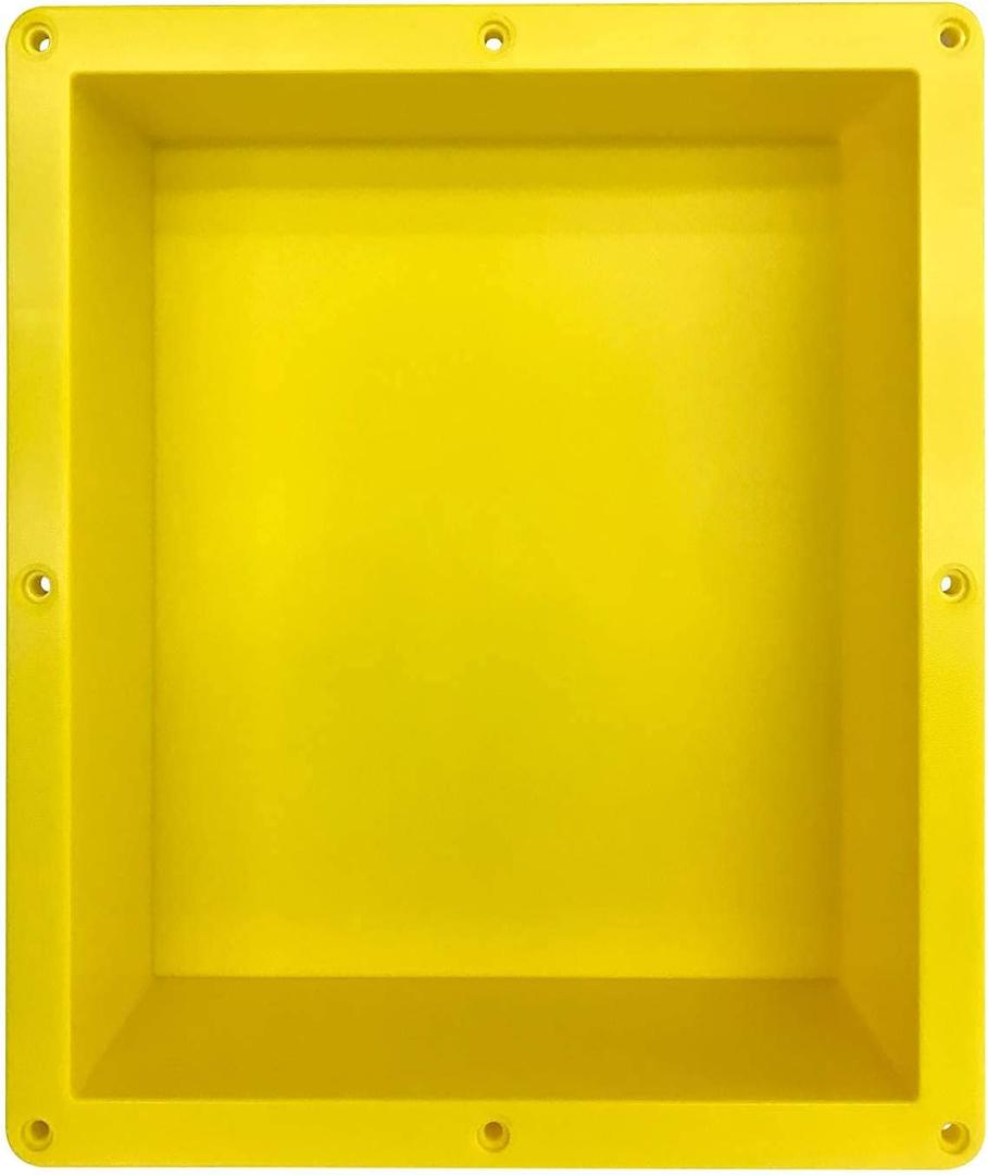 Shower Niche Ready for Tile 16" ×14" × 4" Bathroom Recessed Shower Niche Rectangle Leak Proof Shower Shelf Organizer for Shampoo & Toiletry Storage Yellow. Dirty