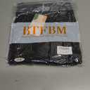 BTFBM Casual Fall Tops for Women 2025 Long Sleeves Solid Shirts Crew Neck Loose Fit Work T Shirt (Black, M)