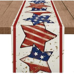 Amazon.com: GPGHE 4th of July Table Runner America Flag Stars Stripe Patriotic Table Runners Memorial Day Independence Day Vintage Kitchen Dining Home Party Decor Supply 13x120 Inch : Home & Kitchen