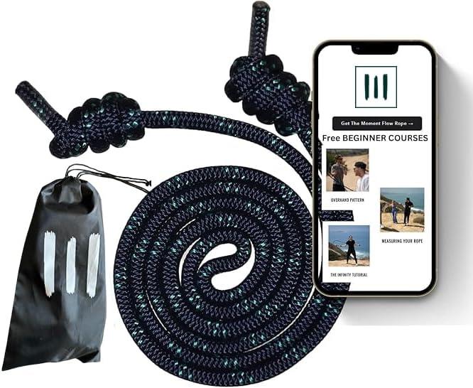 Flow Rope Exercise Jump Rope  500g (1.10lb) Weighted Flow Jump Rope for Cardio, Boxing, HIIT & Upper Body Fitness  Adjustable Double Woven Workout Rope for Men, Women, Beginners  Indoor & Outdoor Use