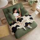 KEIKI Indoor Single Chaise Sofa, Modern Corduroy Lounger, Comfortable Reclining Sleeper Chair for Balcony, Corner, or Relaxation Area, 60"L 40"W