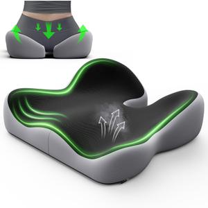 Benazcap X Large Seat Cushion for Sciatica Pain Relief, 2024 Upgraded Seat Cushions for Office Chairs, Desk Chair Cushions/Office Chair Cushion, Tailbone Pain Relief Cushion for Car/Wheelchair (48*44*13cm)
