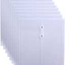 Letter Size Clear Poly Envelopes with String Closure 10 Pack, EGOSKY Plastic Envelope Folders with Top Opening