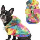 Tie Dye Dog Hoodie, Winter Coat for Small Dogs - Ultra-Soft Adjustable Warm Hood, Breathable Comfort Fabric for Daily Use Small
