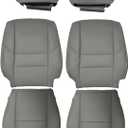 SecosAutoparts 6-Piece Front Driver & Passenger Bottom & Top & Headrest Microfiber Leather Seat Covers Replacement Compatible with Toyota Sequoia 2001-2007 & Tundra 2000-2004, Gray, Custom Fit