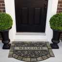 Thick Welcome Mats Outdoor, 24 * 36" Large Front Door Mat Entrance, Durable Welcome Mat for Front Door, Heavy Duty No Slip Rubber Outdoor Mats for Home Entrance
