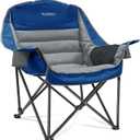 Oversized Camping Chair, Portable Folding Camping Chairs with Side Pocket, Cup Holder and Carry Bag, Heavy Duty Outdoor Camping Chairs for Adults, Fishing, Sports, Trip, up to 400lbs, Style 6 (Gray/Dark Blue)