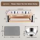 Elevated Cat Bowls with Food Mat, 15 Tilted Anti Vomiting Raised Cat Feeder for Indoor Cats and Puppy, 2 Stainless Steel Bowls for Food and Water