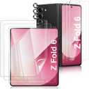 Fotbor [3+3+3 Pack All-in-One Screen Protector Set for Samsung Galaxy Z Fold 6 - Flexible Inner Screen Film, Tempered Glass Back Screen Protector & 1 Set of Camera Lens Protector