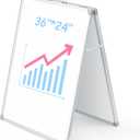 Lincia 36 x 24 Inch Portable Dry Erase Board with Stand, Foldable White Board Double Sided Whiteboard Easel, Silver Aluminum Frame with Metal Handle for Office Home School Teaching Demonstration