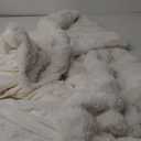 Heated Blanket Throw with 1/2/4/6/8 Hours Auto-Off 10 Heat Level, 50'' * 60'' Cozy Faux Rabbit Fur Bubble Electric Blanket with Overheat Protection(White)