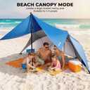 HOMEDEMO 9.5FT Oversized Beach Umbrella Shelter with Patented Side Panels, 3-in-1 Canopy Umbrella Shade Tent for Sports Games, Beach, Picnic, Bleacher Blue